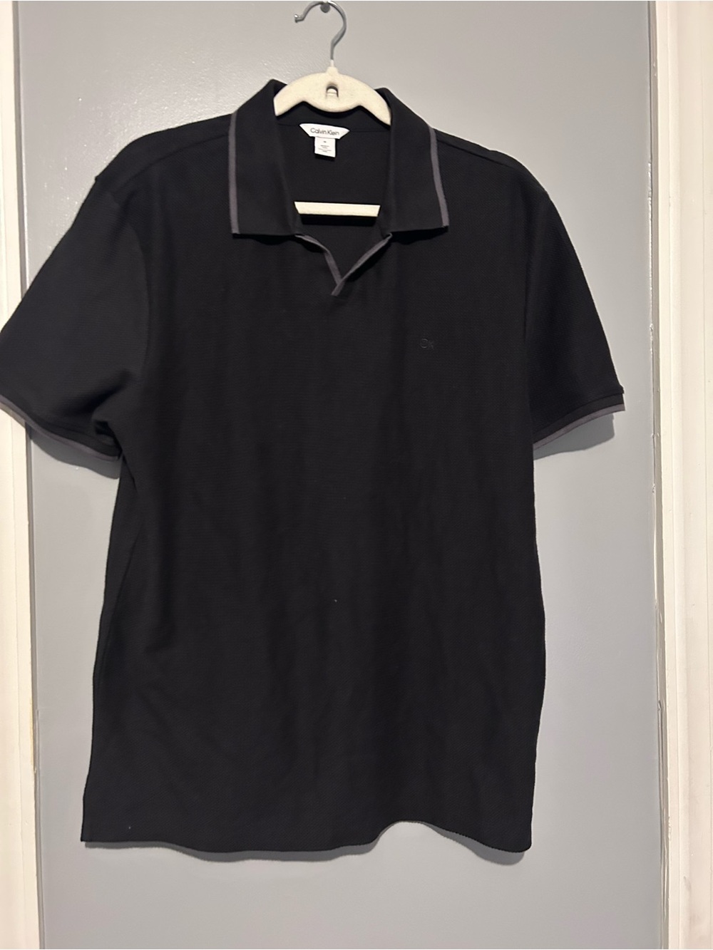 Calvin Klein Black Polo with Gray Trim